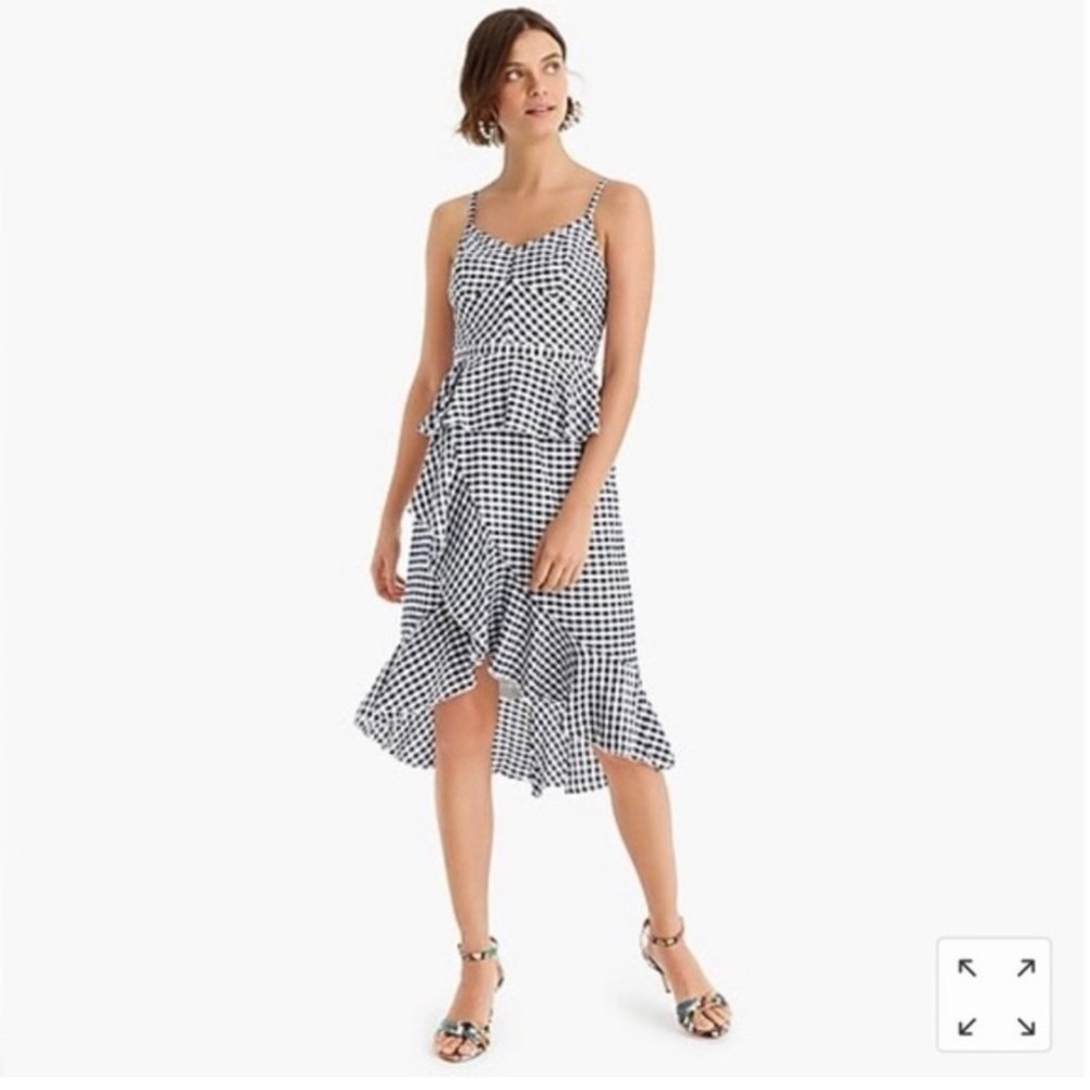 J. Crew Silk Gingham Party Dress - size 2
